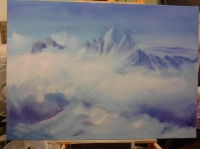 油畫 玉山 油畫 玉山